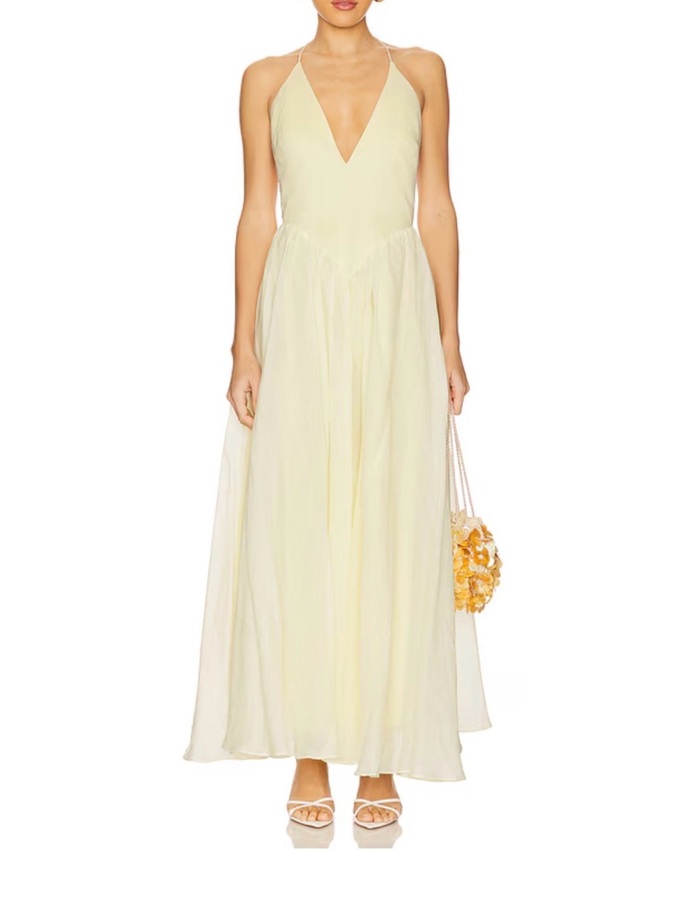 Arletha Halter Maxi Dress in Canary Yellow by 
Bardot size S